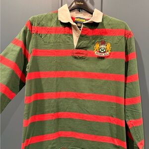 Ralph Lauren Vintage Red and Green Rugby Shirt